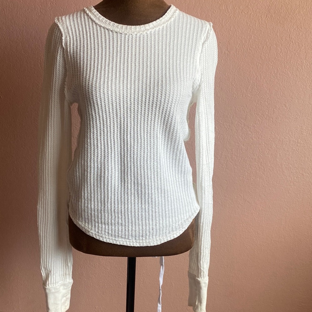 WE THE FREE  Ivory Textured Long Sleeve Top